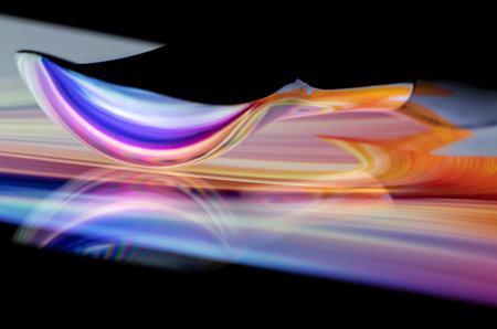 Abstract multicolor psychedelic background created with a metal spoon reflection