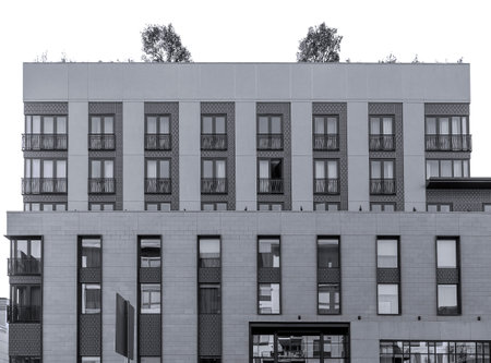 The exterior of a modern office building in the Cherry Creek District of Denver, Colorado