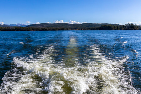 Beautiful Autumn Landscape on Granby Lake in the Colorado Rocky Mountainsの写真素材