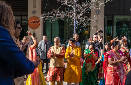 Denver, Colorado - December 3, 2022: Indian celebrations in downtown Denver, Coloradoのeditorial素材