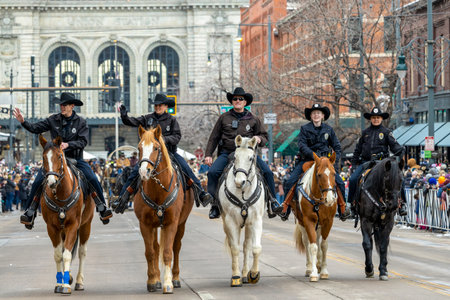 Denver, Colorado - January 5, 2023: Annual National Western Stock Show Kick-Off Parade travels up 17...