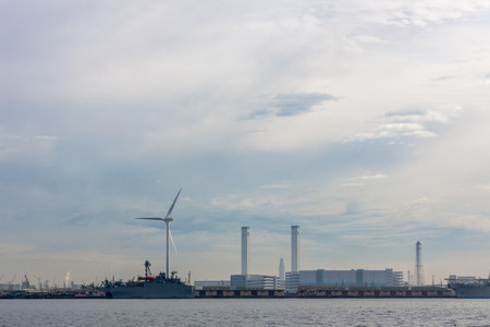 Scenic view of Yokohama Port near Tokyo, Japanの写真素材