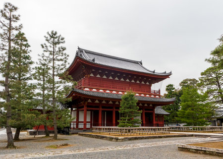 Kyoto, Japan - March 25, 2023: Myoshin-ji Temple, a Zen Buddhist complex with 46 sub-temples, featuring Zazen meditation sessions and manicured grounds in Kyoto, Japanのeditorial素材