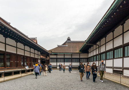 Kyoto, Japan - March 25, 2023: Imperial Palace and Park. Kyoto Gyoen National Garden in Kyoto, Japanのeditorial素材