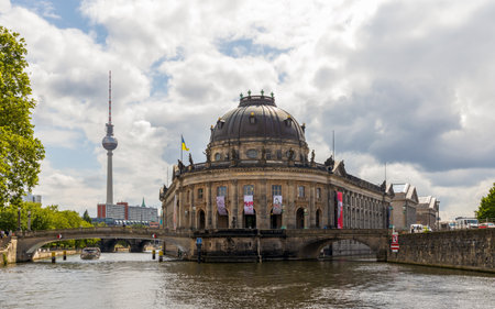 Berlin, Germany - June 2, 2023: View of the Bode Museum and the Spree River in Berlin, Germanyのeditorial素材