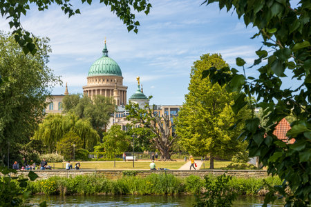 Potsdam, Brandenburg, Germany - June 3, 2023: Museum Barberini viewed from Nuthe Park in Potsdam,...