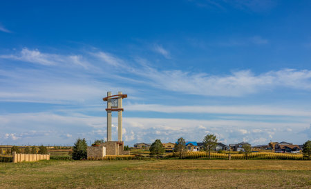 Winged Melody Park, a Recently opened public park in Aurora Highland, a newly constructed neighborhood in the Denver metro area, Coloradoの写真素材