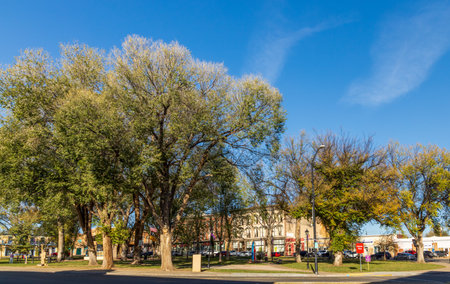 Las Vegas, New Mexico - October 14, 2023: Plaza Park with beautiful sculptures in Las Vegas, New Mexicoのeditorial素材