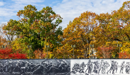 Washington, DC - October 30, 2023: American Expeditionary Forces Memorial in John Pershing Park, World War One Great War Memorialのeditorial素材
