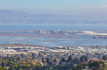 Valley Homes panoramic view in Belmont, San Mateo County, California