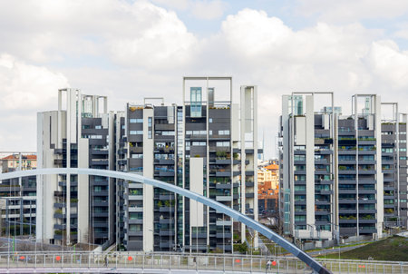 Modern residential buildings in the new Portello area of Milan, Italy