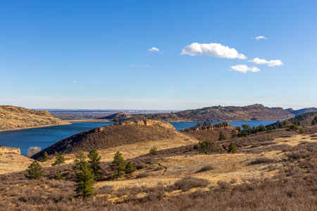 Scenic landscape of Lory State Park near the Horsetooth Reservoir 
 in Northern Coloradoの写真素材