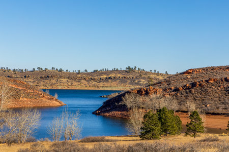 Scenic landscape of Lory State Park near the Horsetooth Reservoir 
 in Northern Coloradoの写真素材