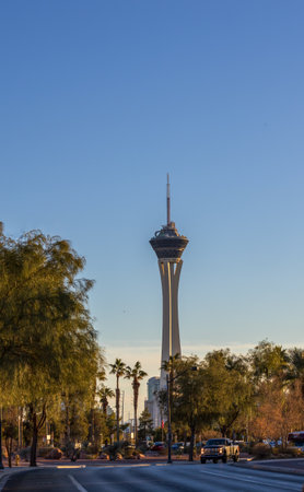 Las Vegas cityscape at sunset. Nevadaの写真素材