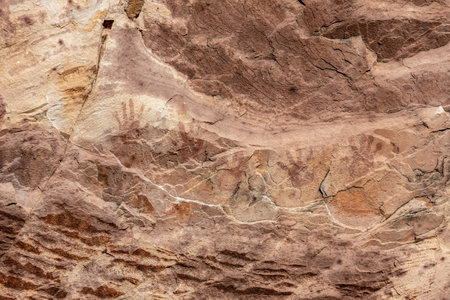 Ancient Native American Rock Art in Red Rock Canyon National Conservation Area near Las Vegas, Nevadaの写真素材