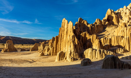Spectacular view of the volcanic clay formations at Cathedral Gorge State Park, Nevada