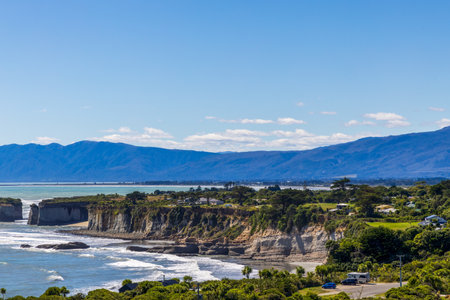 Scenic View on Cape Foulwind Walk in the South Island, New Zealandの写真素材