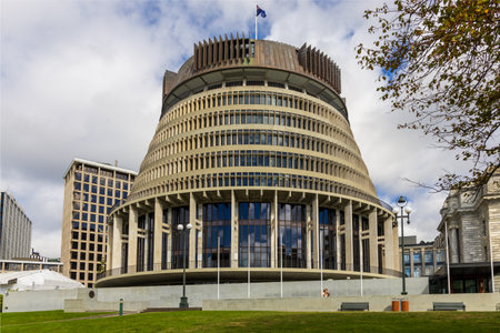 The Parliament buildings in Wellington, New Zealandの写真素材