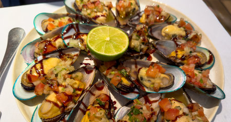 Smoked Fish Plate, New Zealand Breakfastの写真素材
