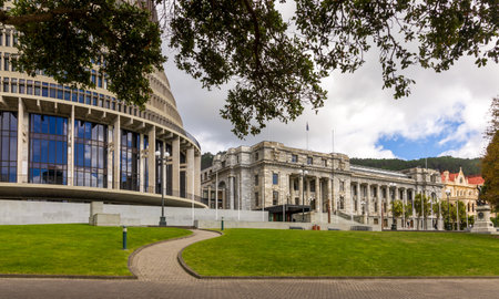 The Parliament buildings in Wellington, New Zealandの写真素材