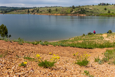 Beautiful Summer Landscape in Curt Gowdy State Park in Cheyenne, Wyomingの写真素材