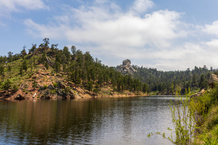 Beautiful Summer Landscape in Curt Gowdy State Park in Cheyenne, Wyomingの写真素材