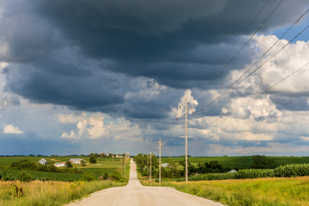 Rural Nebraska landscape on a summer day