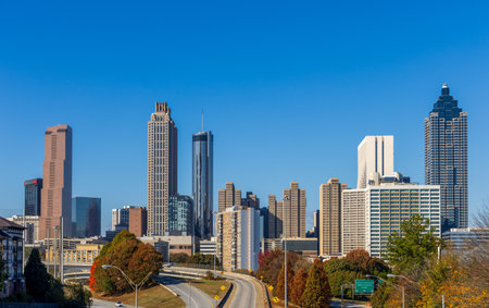 Downtown Atlanta, Georgia, on a sunny dayの写真素材
