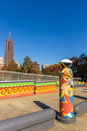 Atlanta, Georgia - November 12, 2025: Folk Art Park, created from reclaimed highway bridges, features works by regional folk artistsのeditorial素材