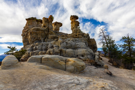 Beautiful Pulpit Rock in the Pulpit Rock Park in Colorado Springs, Coloradoの写真素材