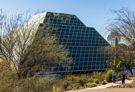 Oracle, Arizona - February 4, 2026: Biosphere 2 in Arizona, an extensive science research facility created to study the interaction between Earth's life systems in a closed environのeditorial素材