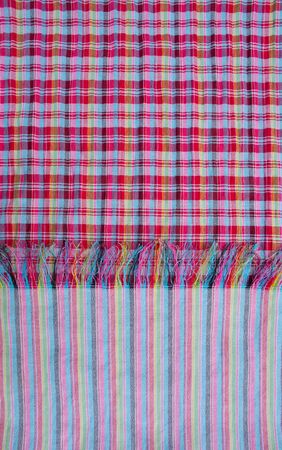 Table colorful pattern of fabricの写真素材