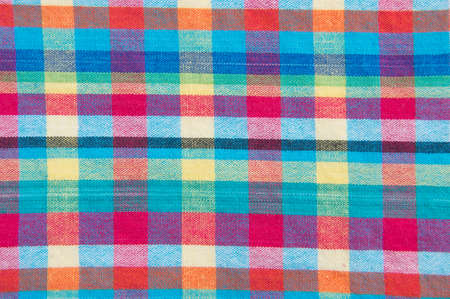 Table colorful pattern of fabricの写真素材