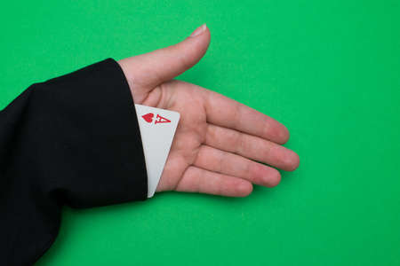 Ace in the hole while gamblingの写真素材