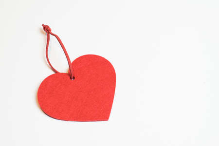 Red heart, symbol of love, on a white backgroundの写真素材
