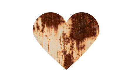 Textured rusty heart, conceptual, love, symbol, painの写真素材