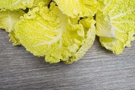 Some leaves of savoy cabbage and their textureの写真素材
