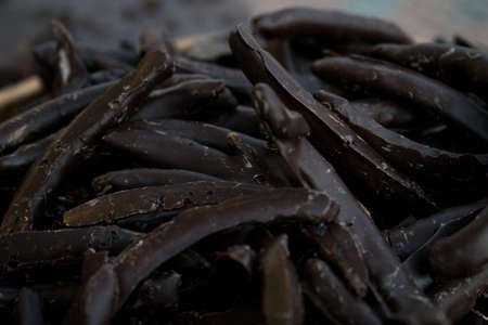A close up of a group of candied fruitsの写真素材