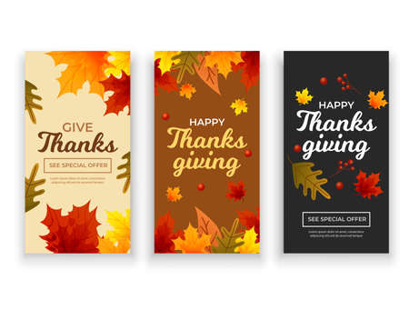 thanksgiving card background, thanksgiving social media templateのイラスト素材