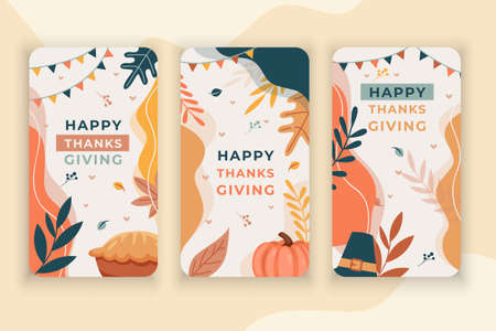 thanksgiving card background, thanksgiving social media templateのイラスト素材