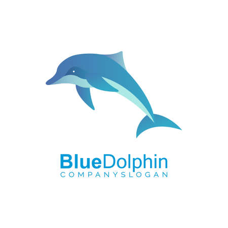 blue dolphin gradient logoのイラスト素材