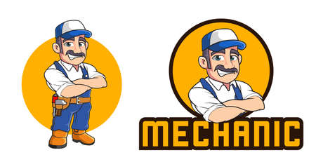 mechanic mascot templateのイラスト素材