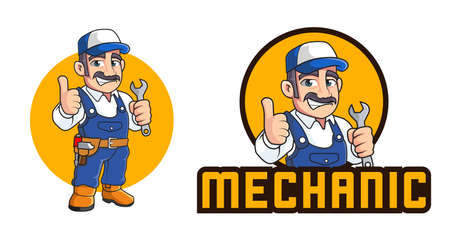 mechanic mascot templateのイラスト素材