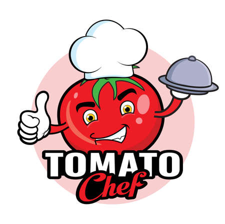 tomato chef mascotのイラスト素材