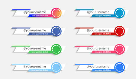 social media lower third set collectionのイラスト素材