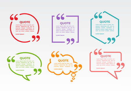 quote frame set collection. abstract speech bubble quotes