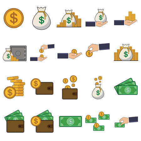 financial icon set templateのイラスト素材