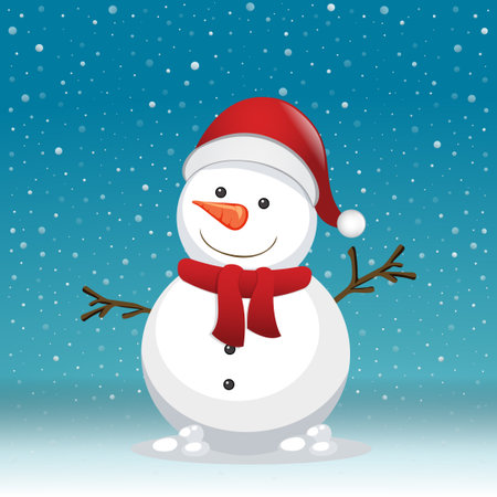 snowman christmas set expressionのイラスト素材