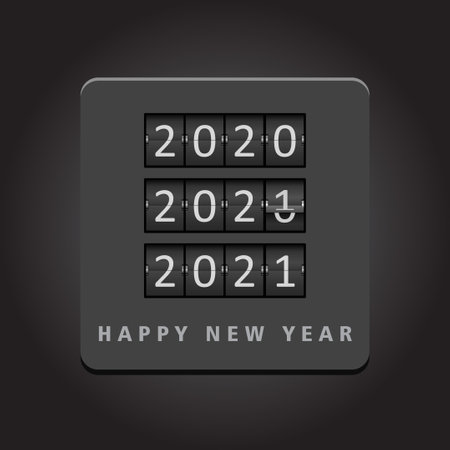 happy new year 2021 countdown timer templateのイラスト素材