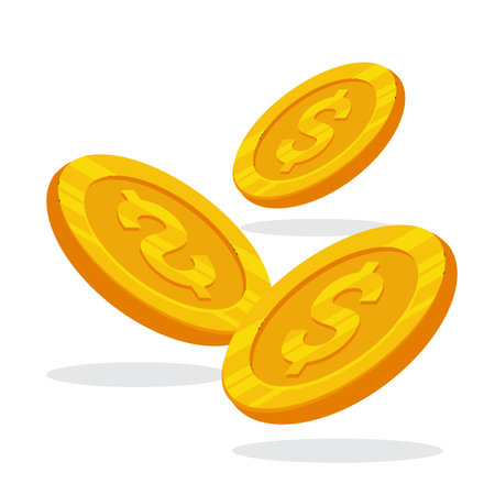 dollar money coin cartoon iconのイラスト素材